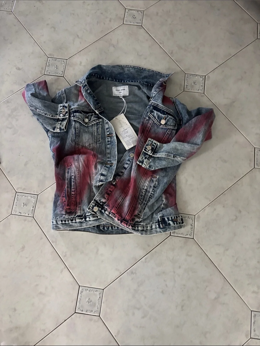 GOGO Kids Blue Denim Jacket with Pink Wash